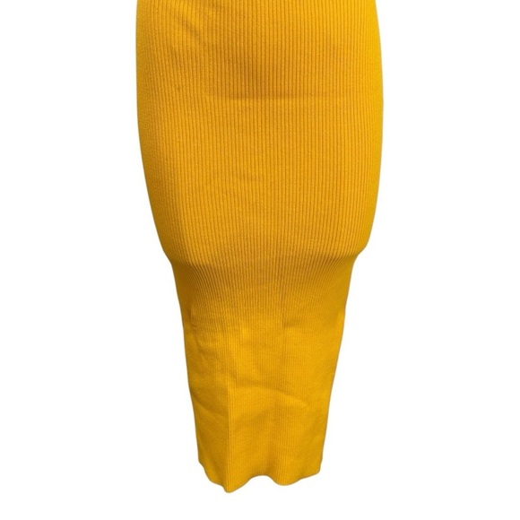 Self Portrait Canary Yellow Inserted Lace Knit Dress Size Small - Picture 7 of 10